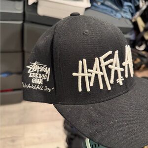 Stussy x Kicks/Hi Guam Black and White Snapback Hat